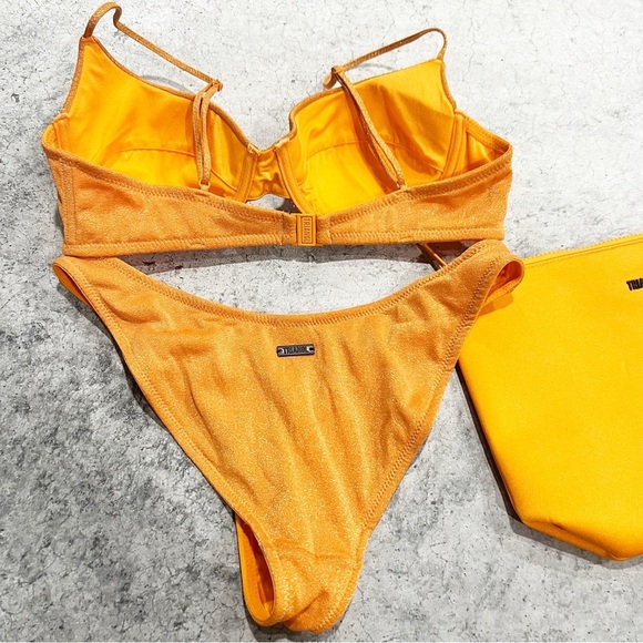 Triangl saria Orange sparkle Large Top / Medium Bottom Bikini Swimsuit Set - Picture 6 of 10